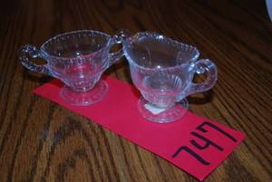 (2) Vintage Tiny Cream and Sugar Di...