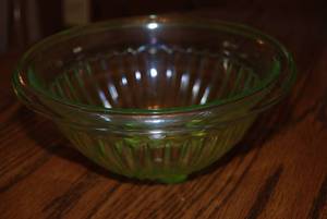 Vintage Green Glass Bowl See Photo...