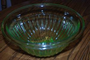 Vintage Green Glass Bowl See Photo...