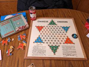 Vintage Checkers game with marbles ...