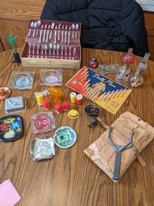 Box of cool vintage items including...
