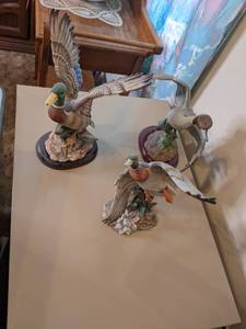 3 Homco Porcelain Duck statues, 2 h...