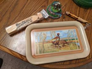Vintage pheasant tray with several ...