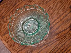 Green uranium glass dish...