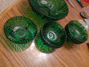 Vintage Anchor Hocking Forest Green...