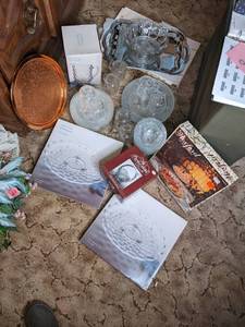 Crystal glassware plates, cups, bow...