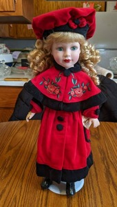 17 Porcelain Brass Key Doll on s...