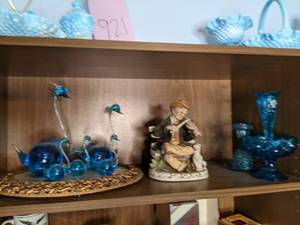 Set of glass blown swan barometers ...