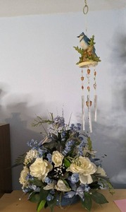 Bluejays wind chime and artificial ...