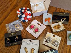 Flat of Costume Jewelry (Earrings a...