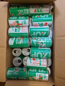 Box of Vintage 7-Up 12 oz. Empty Ca...