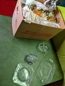 Box of Vintage Crystal and Glasswar...