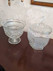 (2) Vintage Crystal Pieces Candy D...