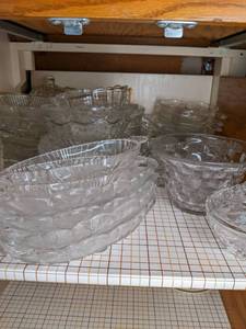 Shelf Of Vintage Crystal Serving Di...