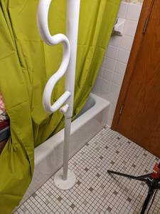 Adjustable handicap bathroom pole, ...