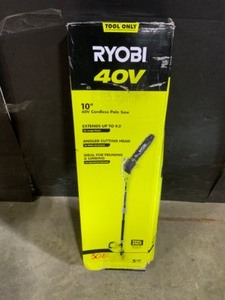 lot 4 image: RYOBI 40V 10 in. Cordless Battery Pole Saw (Tool-Only). See Pictures