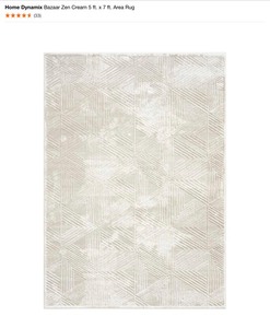 lot 20 image: Home Dynamix Bazaar Zen Cream 5 ft. x 7 ft. Area Rug. See Pictures