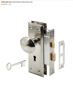 lot 35 image: (4) Prime-Line Steel, Satin Nickel, Interior Door Lock. See Pictures