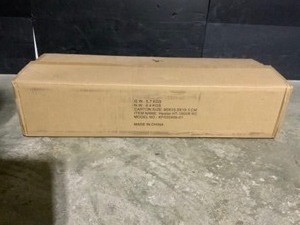 lot 47 image: Kingdely 1500-Watt Electric Patio Heater Freestanding IndoorOutdoor Infrared Carbon Space Heater with LED Display and Remote. See Pictures