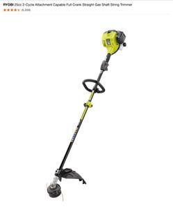 lot 54 image: Pallet with RYOBI 16 in. Gas Chainsaws, 17 in. Curved Trimmers, 18 in. Straight Trimmer, Gas Backpack Blowers & Jet Fan Blower. Various Conditions. See Pictures