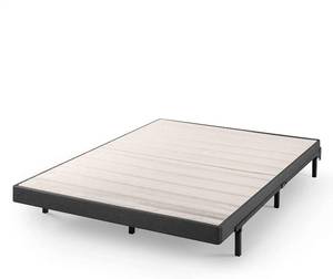 lot 105 image: ZINUS Upholstered 4 Inch Queen Size Mattress Foundation with Wood Slats Model ESBS-4Q