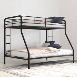 lot 108 image: DHP Black Metal Bunk Bed Frame, Twin Size Over Full Size Model 3130096W