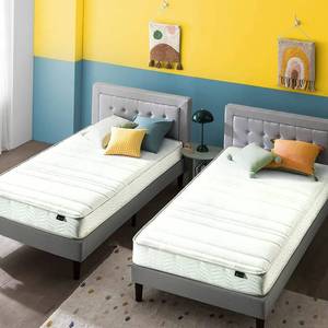 lot 115 image: Zinus 6 Twin Size Foam and Spring 2 Piece Mattress Set for Bunk Beds Model OLB-BNSM-6T-2PC
