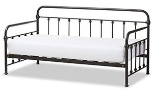 lot 135 image: Hawthorne Collections Metal Daybed in Antique Bronze Twin - Unclaimed Freight - Open Box.