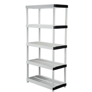 lot 218 image: (2) HDX 36 in. W x 72 x 18 in. D 5-Shelf Plastic Ventilated Storage Units - Some Damage to Some Shelves.