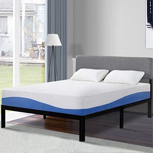lot 216 image: Olee Sleep 10 inch gel infused layer top memory foam mattress blue, full - NEW