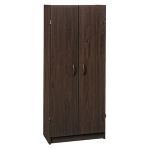 lot 161 image: Closetmaid Freestanding Wooden Pantry Model 171221 (Items Left Door Doesnt Close All The way)