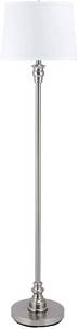lot 165 image: Adele Brushed Steel Floor Lamp with White Shade Model PL4424 (Not Tested)
