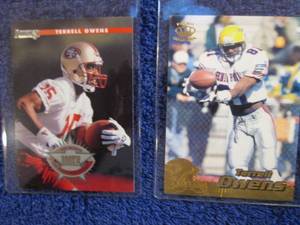 8. 2 Terrell Owens Rookie Cards...