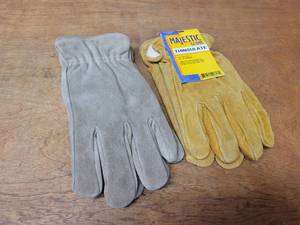 NEW - 2 Pair of Lined Leather Winter Gloves - XL and L