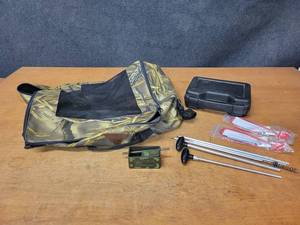 Hunting Lot - Decoy Bag, Pistol Case, (2) Gun Locks, Gun Cleaning Rods and Turkey Call