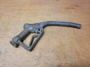 Antique Brass Gas Pump Nozzle - Dubuque - About 16 Overall Length