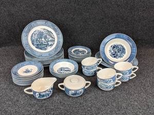 Currier & Ives Dishware Set  -  NO SHIPPING