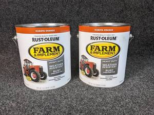 Lot of (2) Gallons Rustoleum Farm & Implement Paint - Kubota Orange - NO SHIPPING