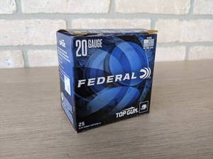 lot 203 image: 25 Rounds 20 Ga. Federal Top Gun Clay Target Shotgun Shells