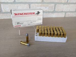 lot 224 image: 50 Rounds Winchester 38 Special 150 Grain Lead Round Nose Cartridges