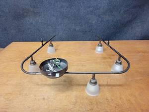 lot 19 image: Flexible Antique Bronze Ceiling Light - 5 Shades - Overall about 71 Long