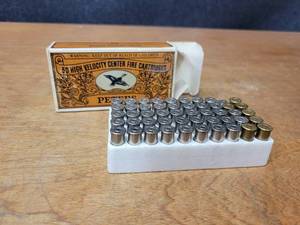 lot 38 image: Lot of (50) .38 Caliber S&W Cartridges  Ammunition - In Vintage Peters Box
