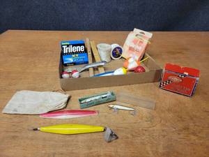 lot 40 image: Vintage Fishing - Original Rapala Lures (1 in Box), Vintage Shakespeare Rell Box, The Jigger Lures and More