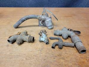 lot 81 image: Antique Brass Barrel Pump and More