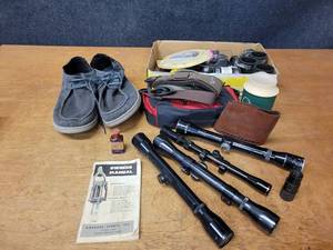 lot 116 image: Gun Scopes, Shoes, Pipe Fittings and More