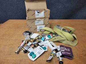 lot 126 image: Lot of (13) NEW LED Headlamps, Brass Garden Hose Ends, Ratchet Strap and More