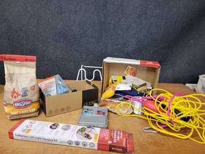 lot 154 image: Large Lot of Garage Misc. - Ski Rope, Charcoal, Tools and More - NO SHIPPING