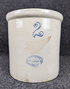 lot 54 image: 2 Gallon Red Wing Crock