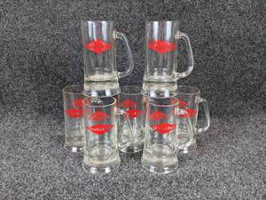 lot 68 image: Lot of 7 Grain Belt Glass Mugs