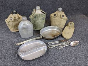 lot 70 image: Military Surplus Canteens and Mess Kit